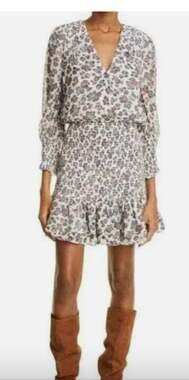 Veronica Beard floral saera smock chiffon dress 10